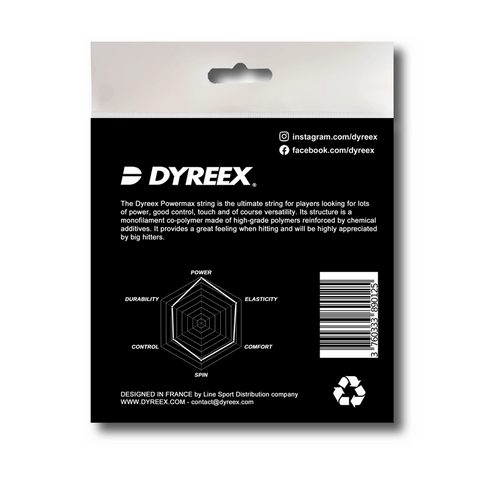 Dyreex tennis string Powermax 200 m. /1.25 mm. String that provides power and high performance 12m set