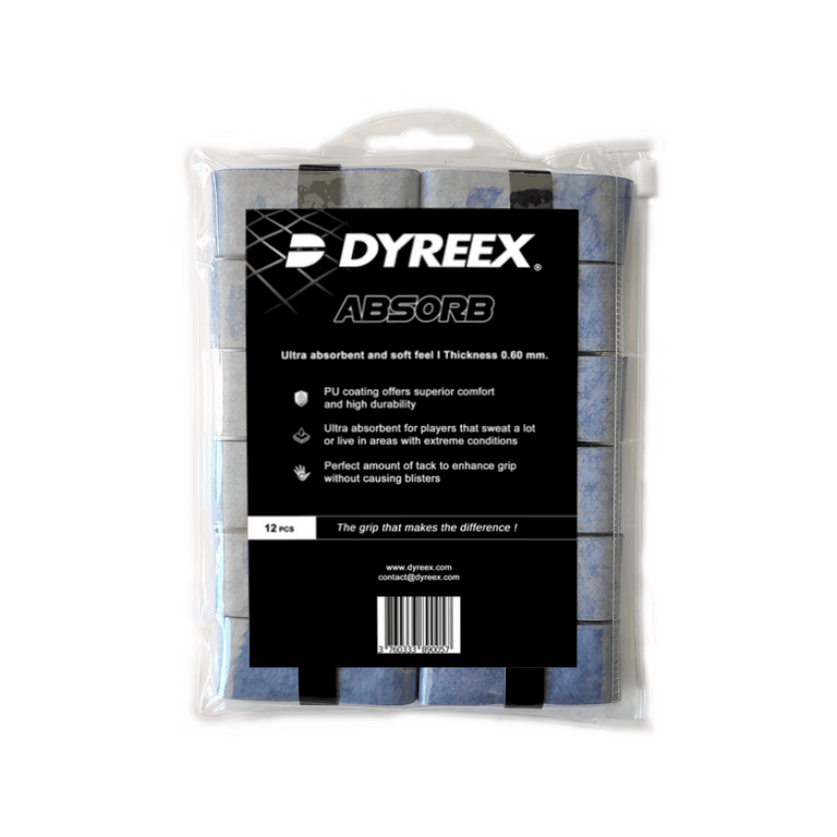 Dyreex tennis overgrip Absorb - ultra absorbent 12 pcs. blue