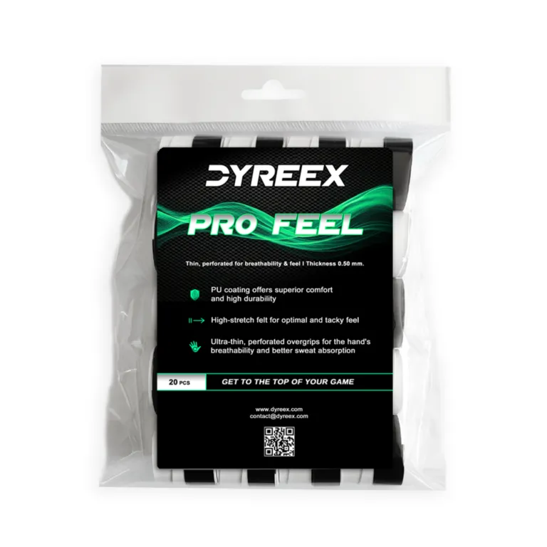 Dyreex tennis overgrip Pro Feel - ultra thin and perforated 20 pcs. white