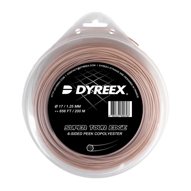 Dyreex Super Tour Edge monofilament tennis string 200 m. 125 mm. for professionnal or adult players spin and control 12m