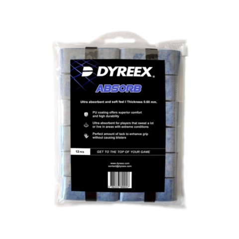 Dyreex tennis overgrip Absorb - ultra absorbent 12 pcs. blue