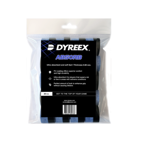 Dyreex tennis overgrip Absorb - ultra absorbent 20 pcs. blue