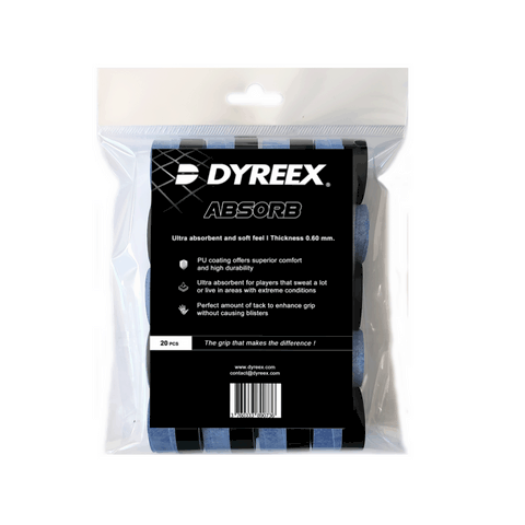 Dyreex tennis overgrip Absorb - ultra absorbent 20 pcs. blue
