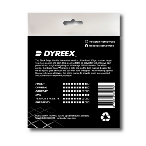 Dyreex tennis string Black Edge Whirl - Max Spin