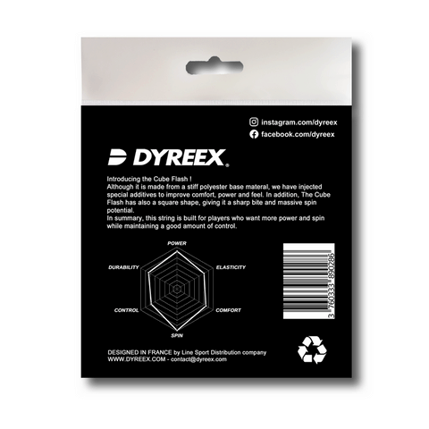 Dyreex tennis string Cube Flash 200 m. /1.20 mm. String that provides control and spin 12m.