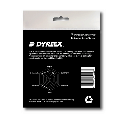 Dyreex tennis string Hexablast 12 m. Gauge 1.25 mm.