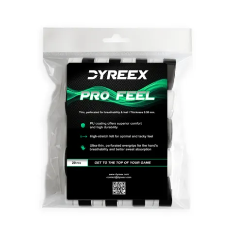 Dyreex tennis overgrip Pro Feel - ultra thin and perforated 20 pcs. white
