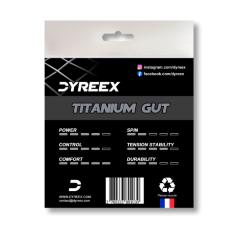 Dyreex tenns string Titnaium Gut 12m Premium synthetic gut 200 m. 1.35 mm.