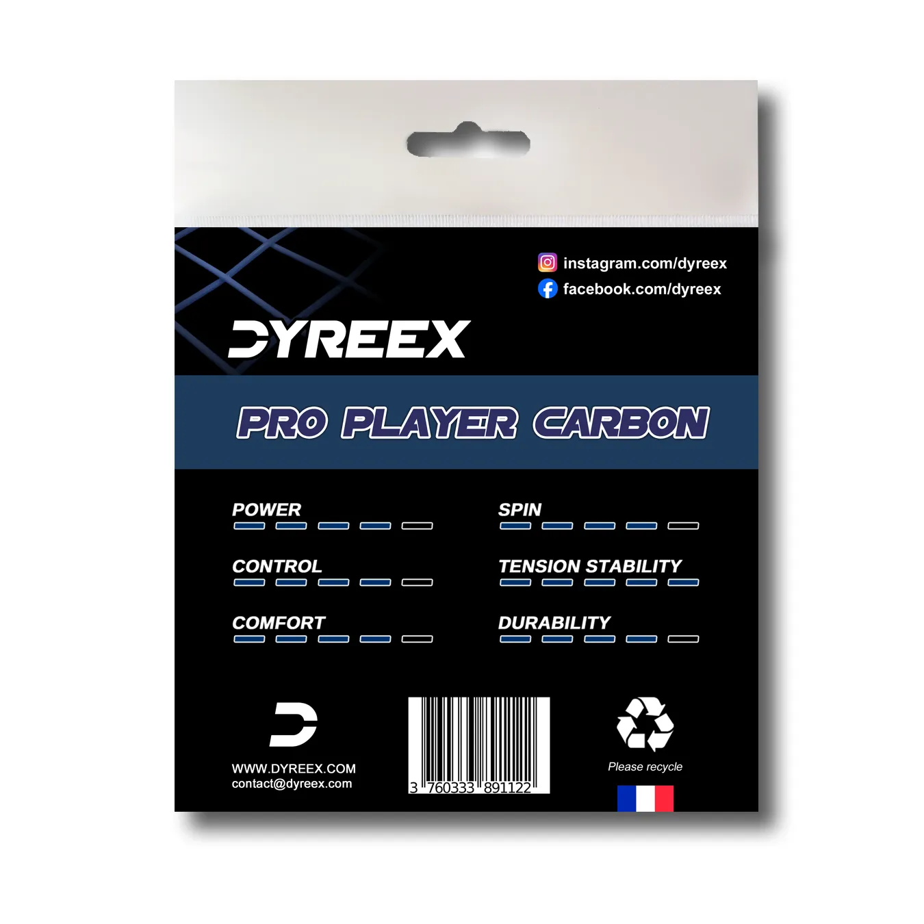 Dyreex Pro Player carbon monofilament tennis string 200 m. 125 / 1.30 mm.