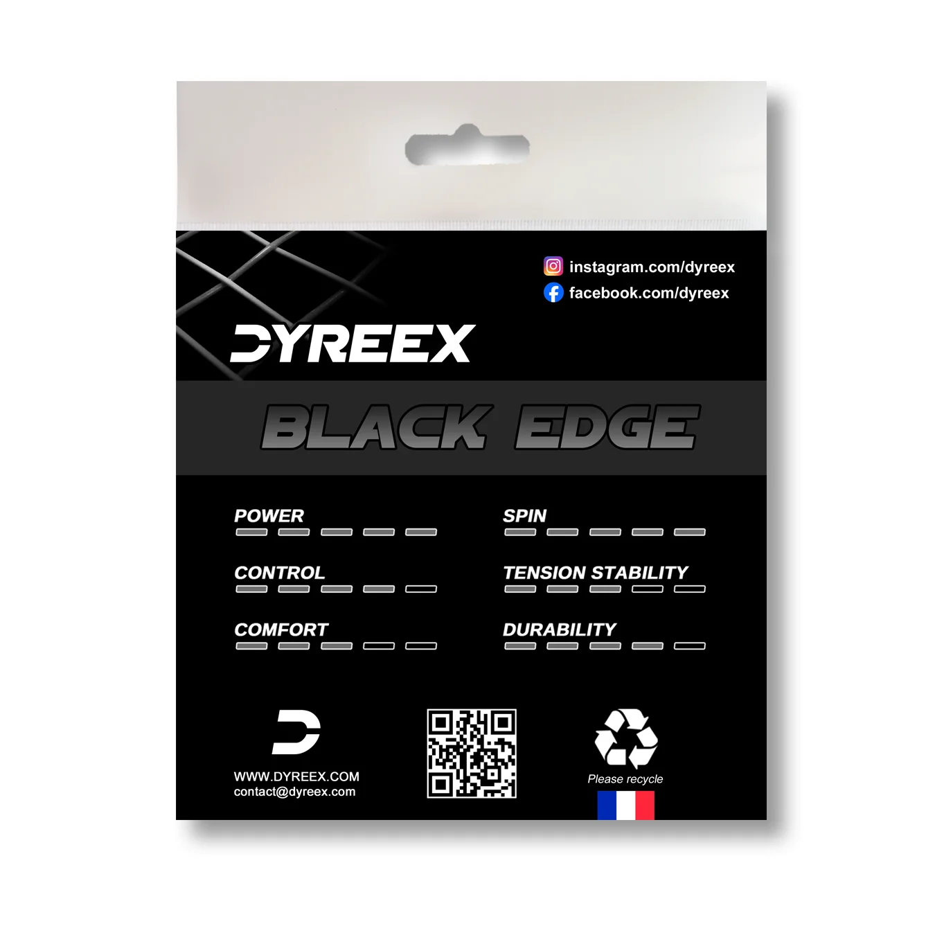 Dyreex Black Edge 125 mm. - tennis string that provides power and spin